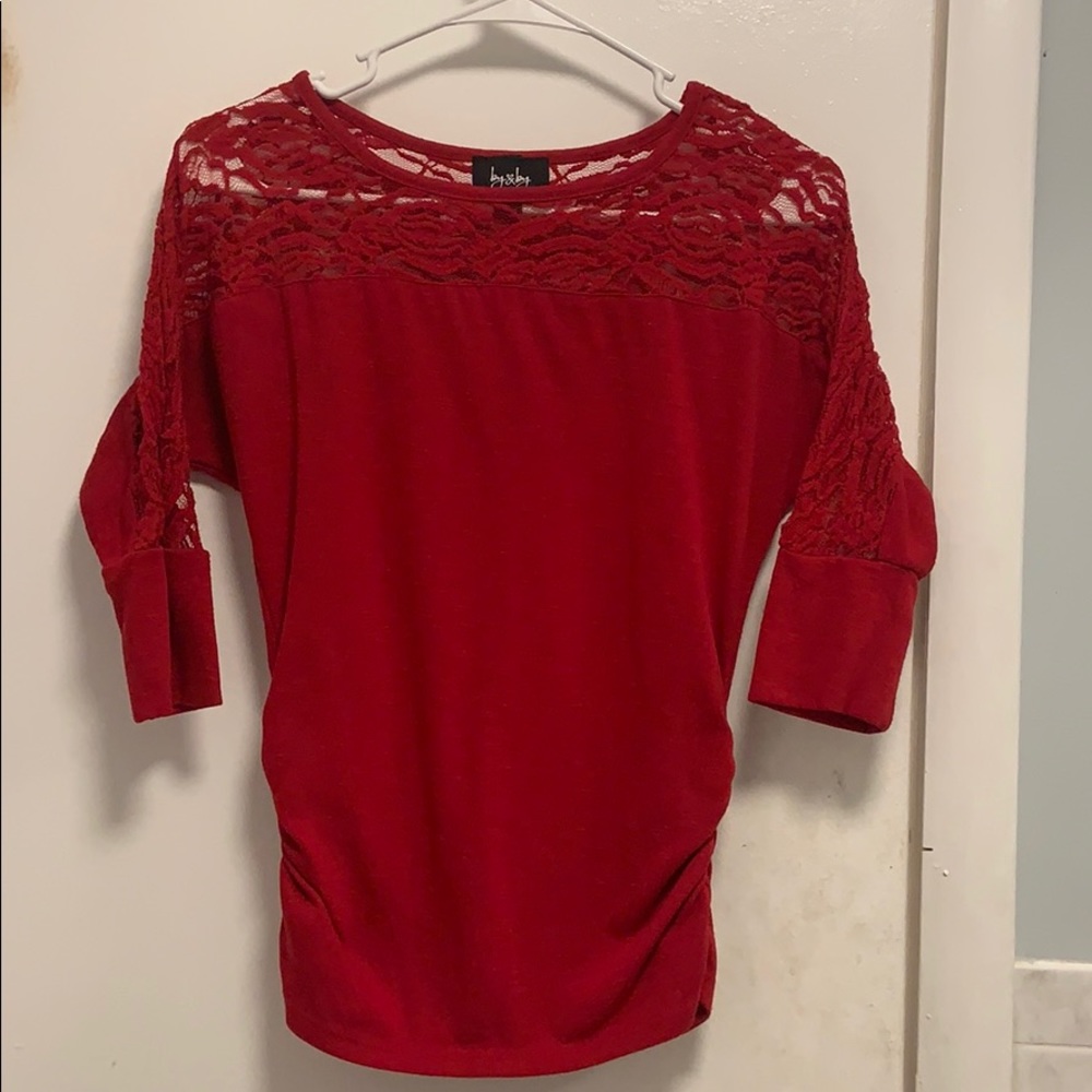 Long sleeve red blouse